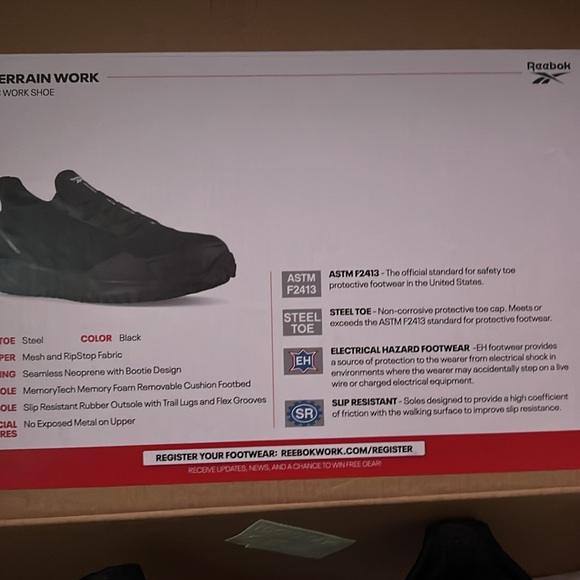 New! Reebok steel toe black sneaker size 10 1/2 wide - Picture 4 of 5